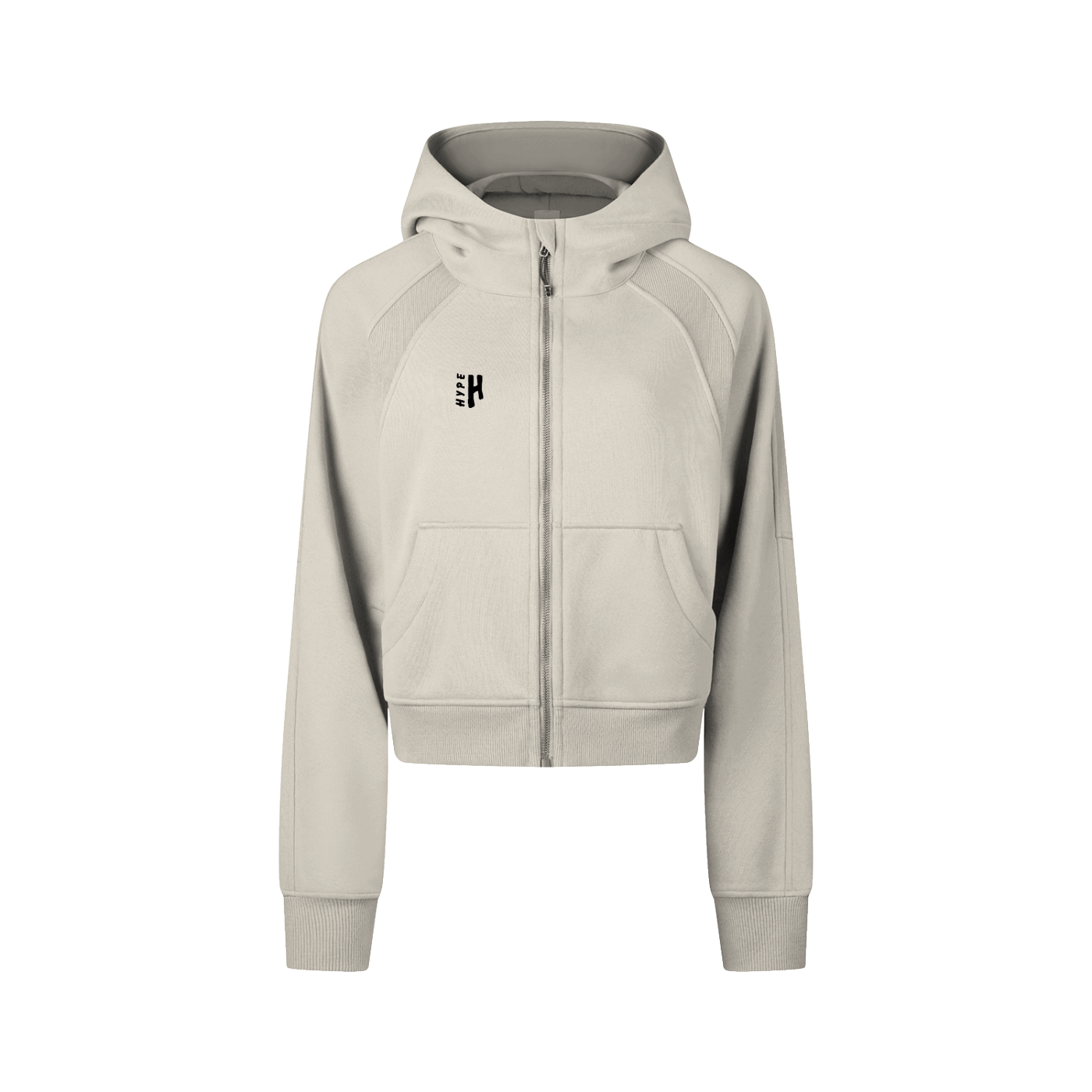 Cropped Zip-Through Hoodie