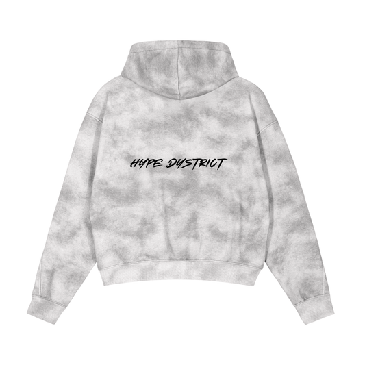 Dirty Washed Boxy Zip-up Fleece Hoodie