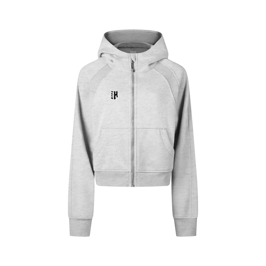 Cropped Zip-Through Hoodie